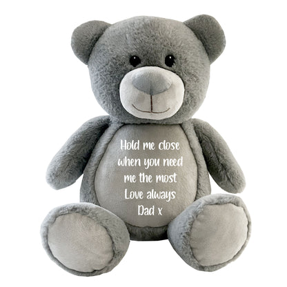 Personalised Ashes Keepsake Memory Bear - Grey