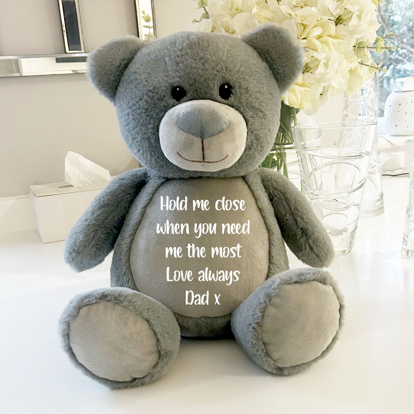 Personalised Ashes Keepsake Memory Bear - Grey