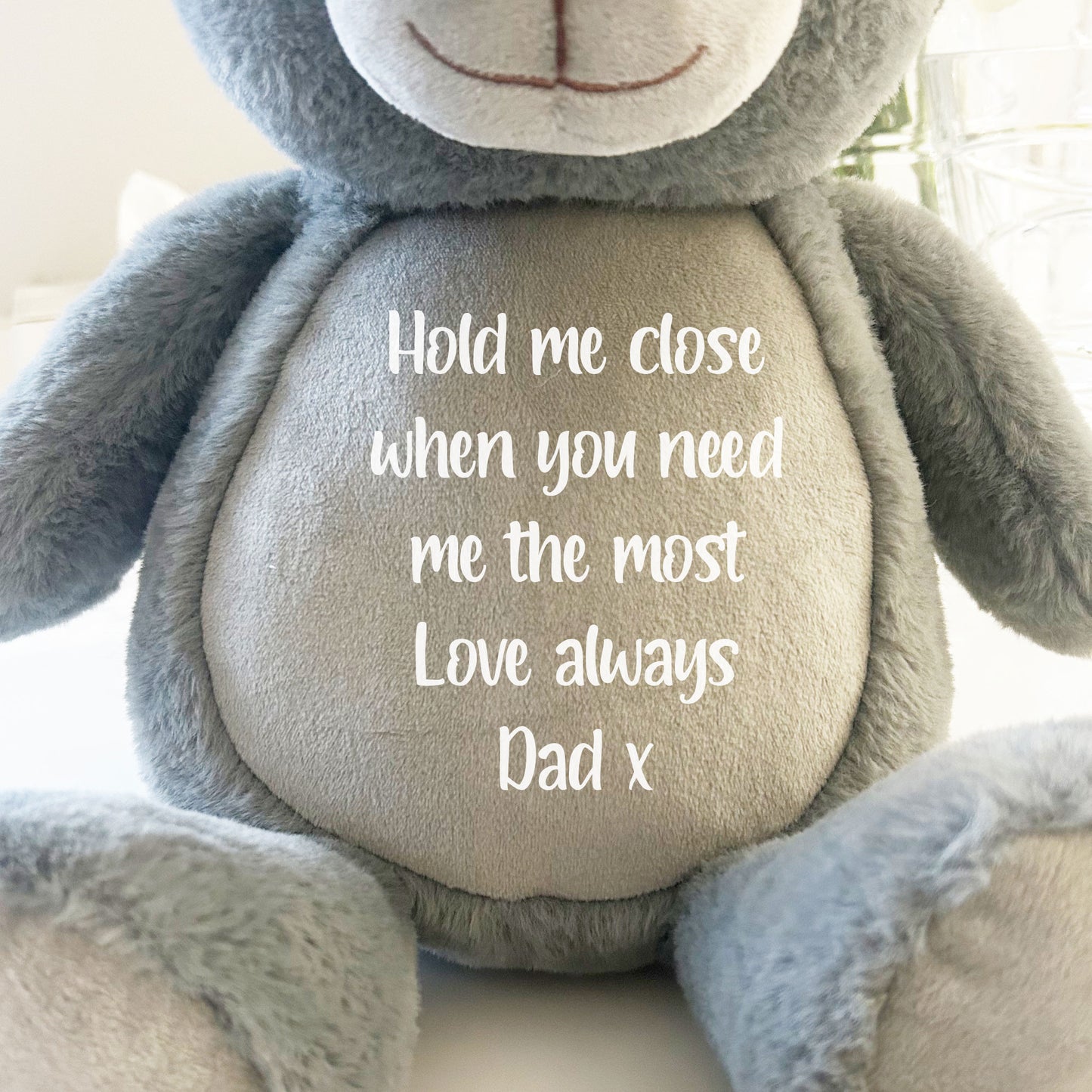 Personalised Ashes Keepsake Memory Bear - Grey