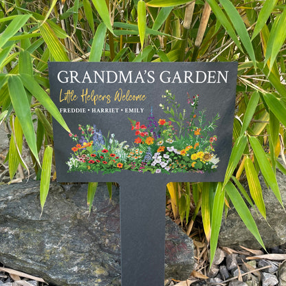 Personalised Little Helpers Welcome Garden Marker