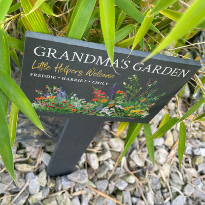 Personalised Little Helpers Welcome Garden Marker