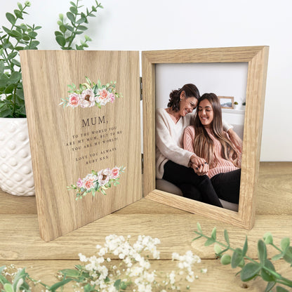 Any Message Pink Floral Book Photo Frame