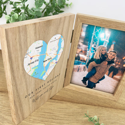 Personalised Heart Map Location Book Photo Frame