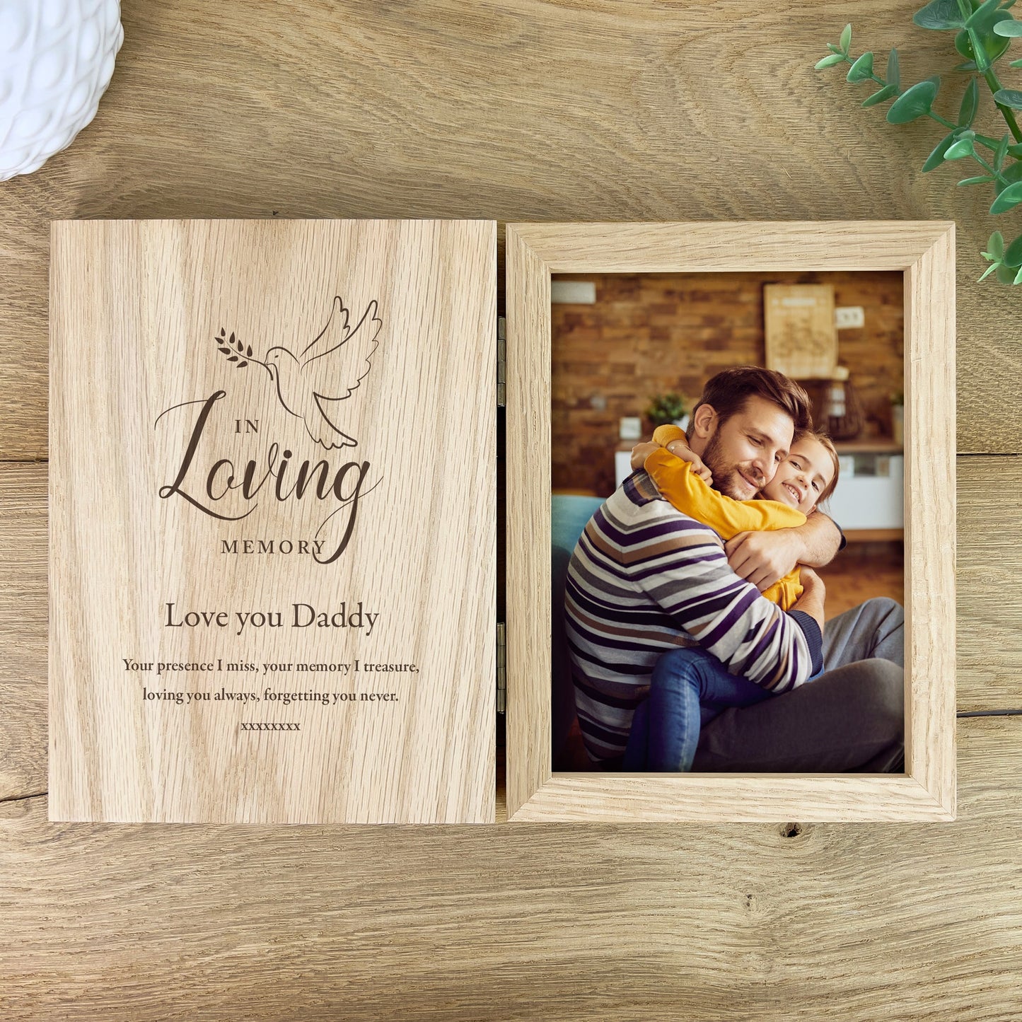 Personalised In Loving Memory Dove Memorial Book Photo Frame