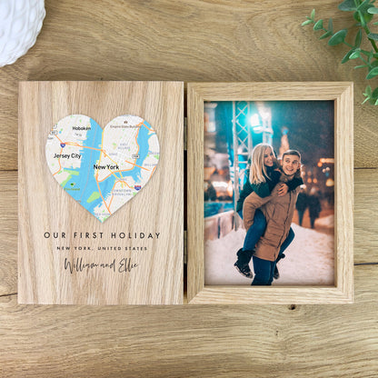 Personalised Heart Map Location Book Photo Frame