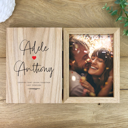 Personalised Couples Names Book Photo Frame