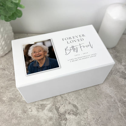 Personalised Forever Loved Photo Large Cremation Urn For Ashes | 1.44 Litres