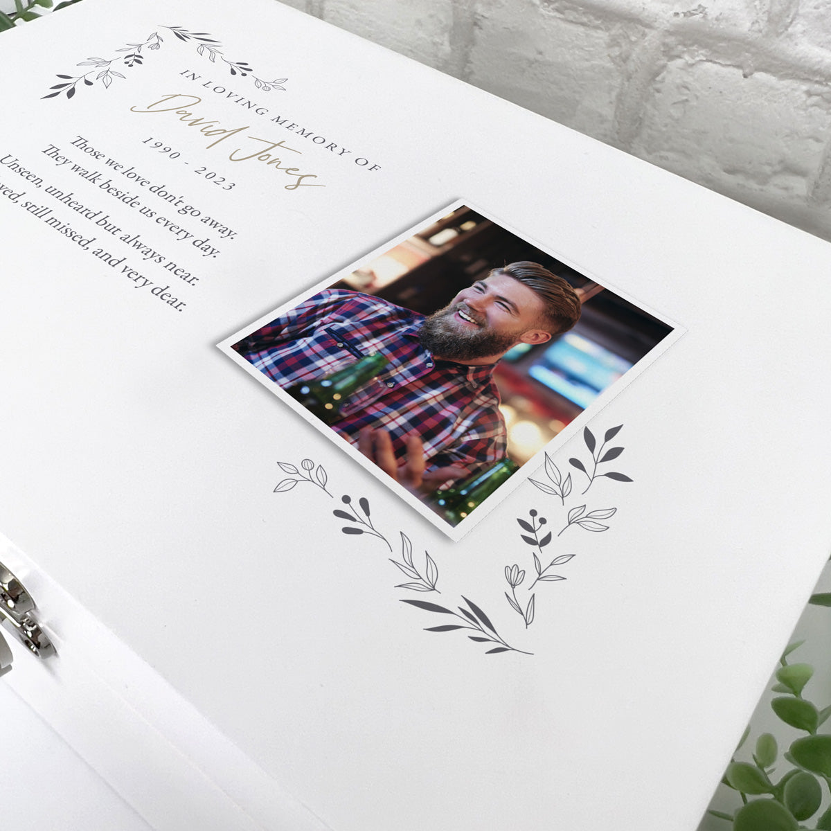 Personalised White Wooden One Photo Keepsake Memory Box - 3 Sizes