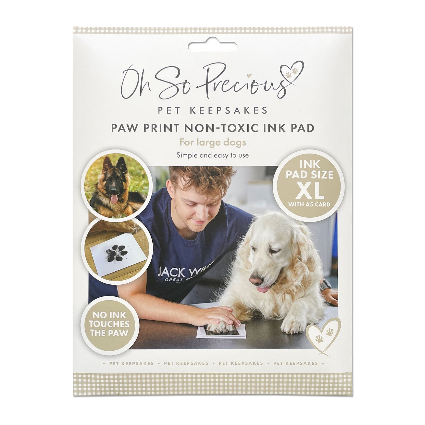 Pet Safe Non-toxic Paw Print Ink Pad Kit for Larger Paws