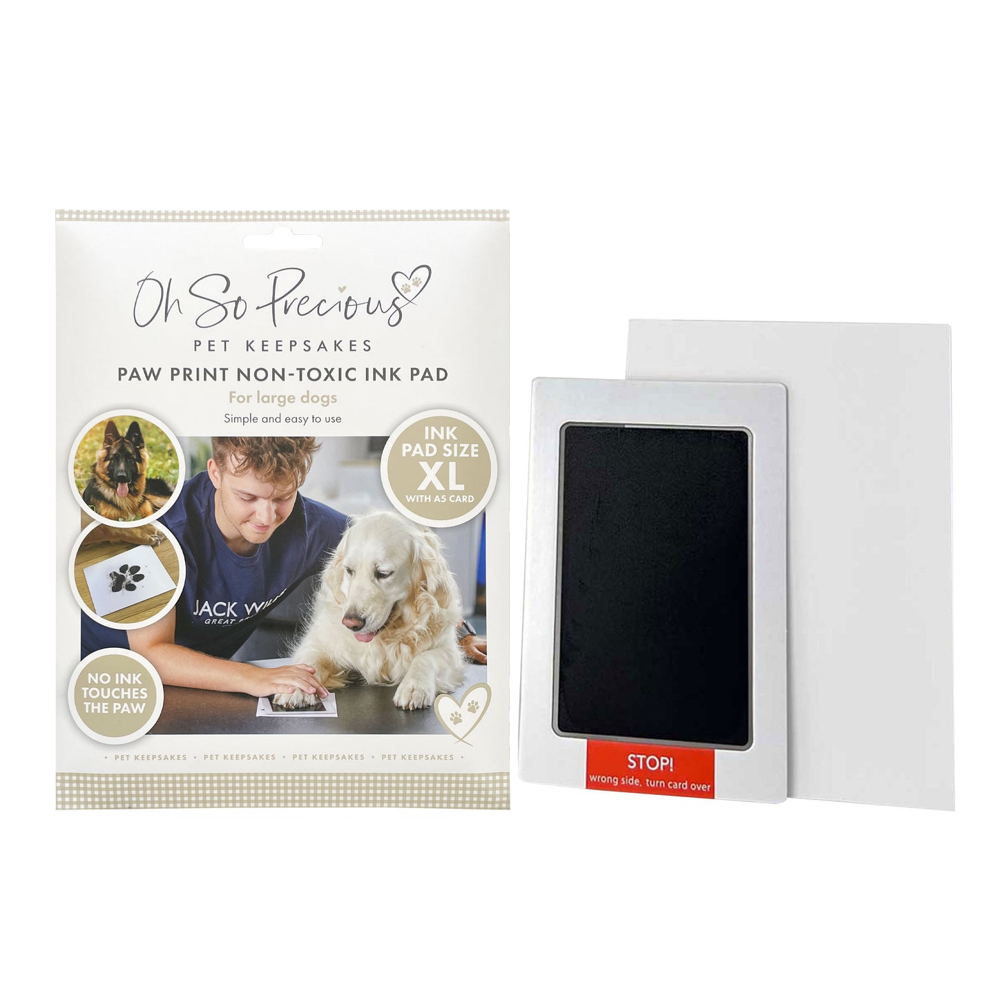 Pet Safe Non-toxic Paw Print Ink Pad Kit for Larger Paws