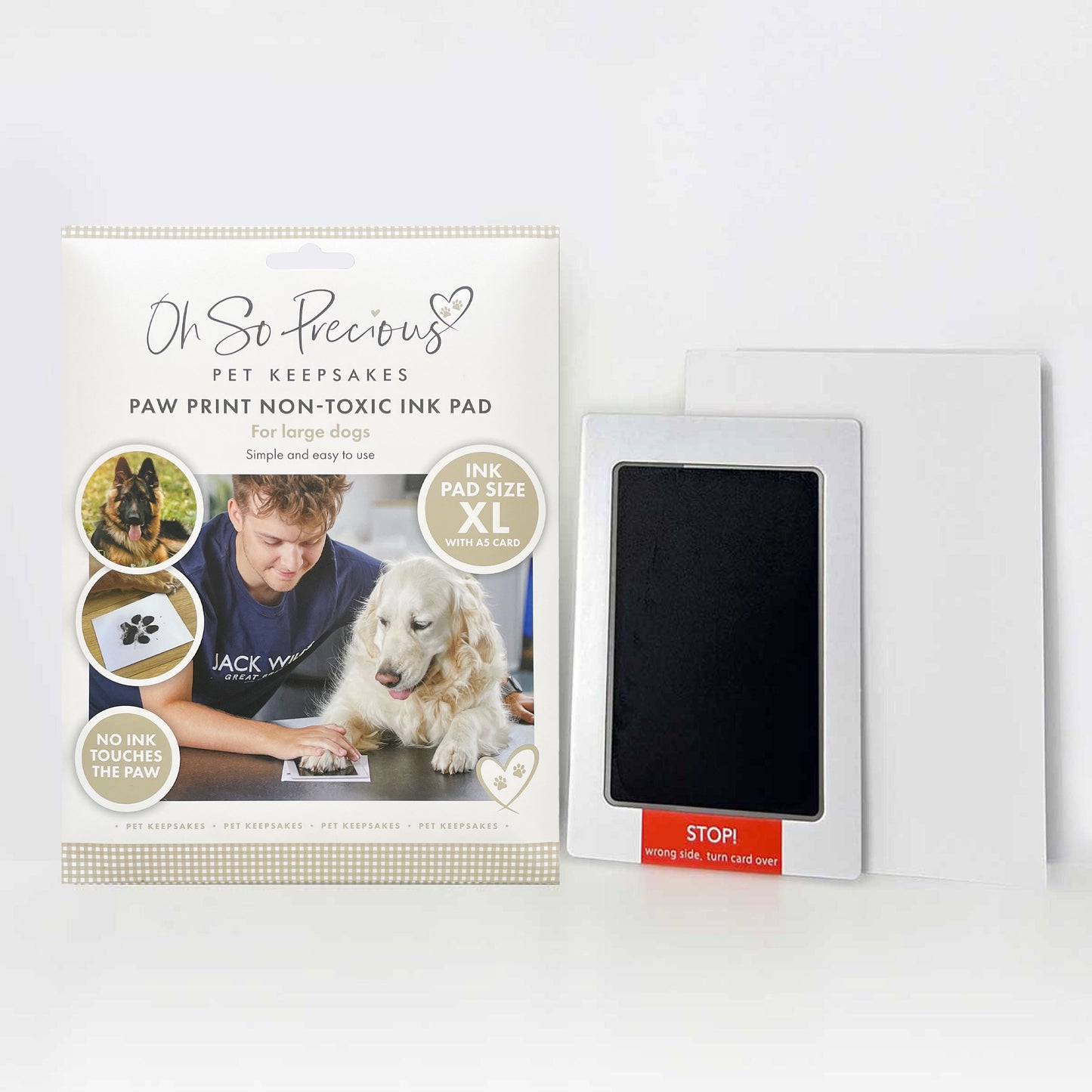 Pet Safe Non-toxic Paw Print Ink Pad Kit for Larger Paws