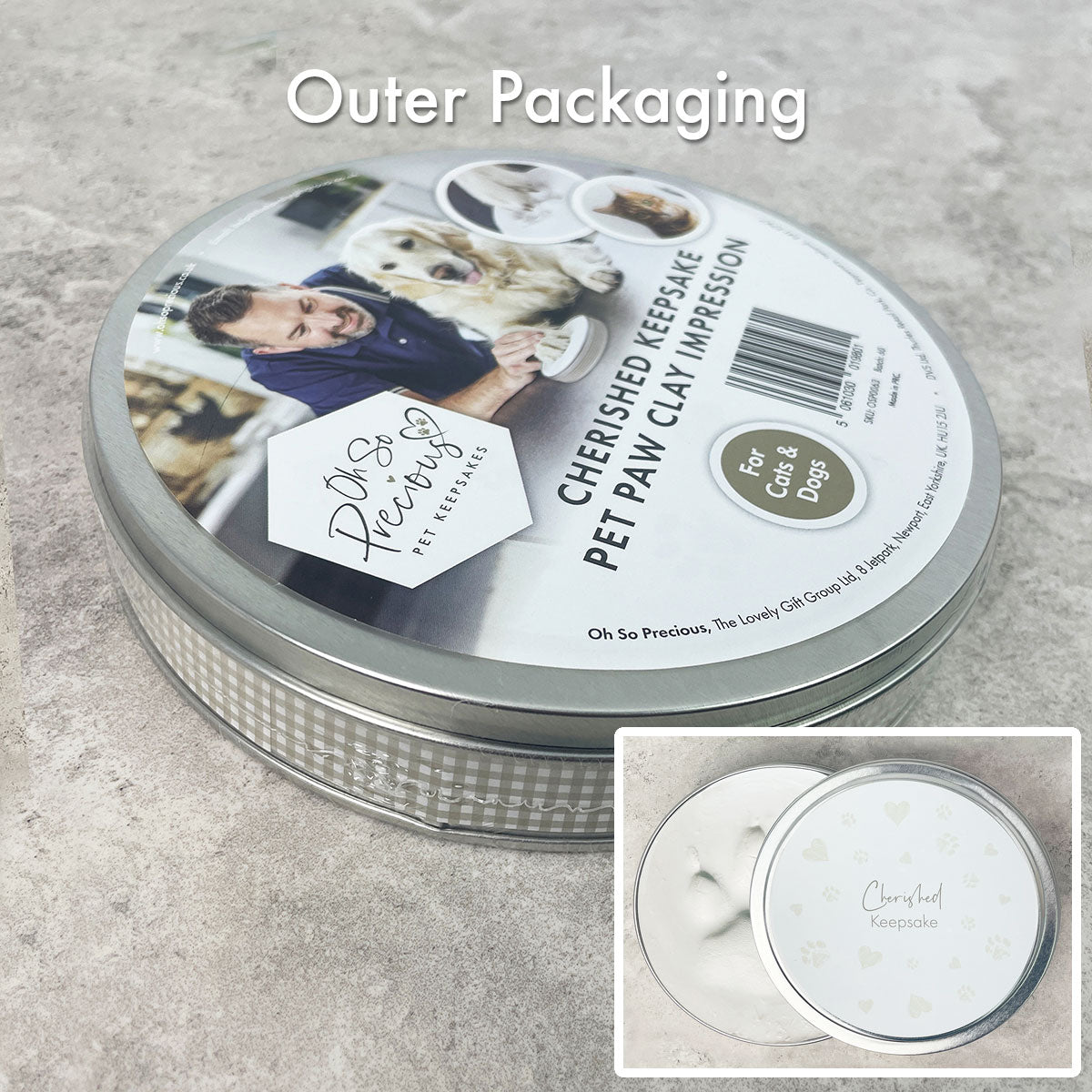 Pet Paw Print Clay Impression Tin