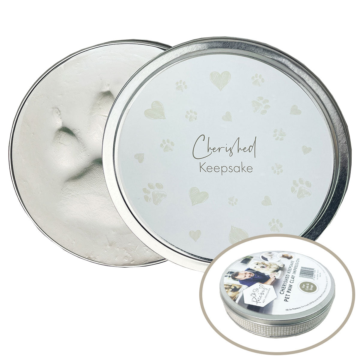 Pet Paw Print Clay Impression Tin