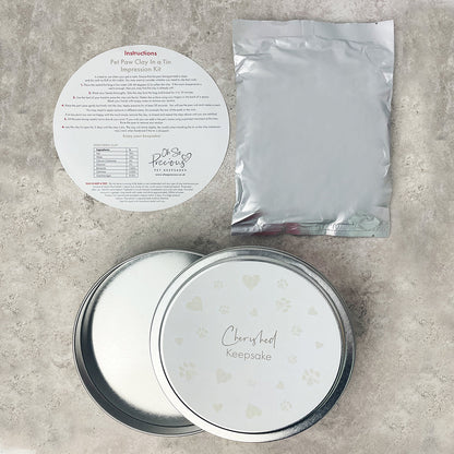 Pet Paw Print Clay Impression Tin