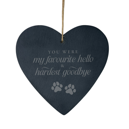 Hardest Goodbye Slate Hanging Heart - Carton of 10