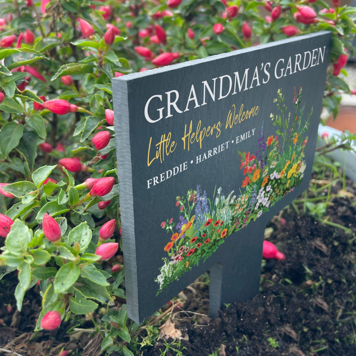 Personalised Little Helpers Welcome Garden Marker