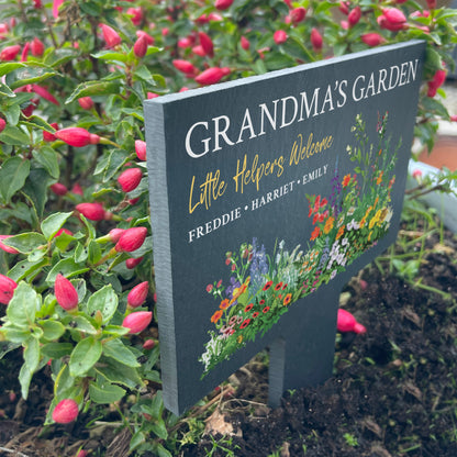 Personalised Little Helpers Welcome Garden Marker