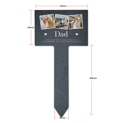 Personalised Large Photo Memorial Slate Plant Marker