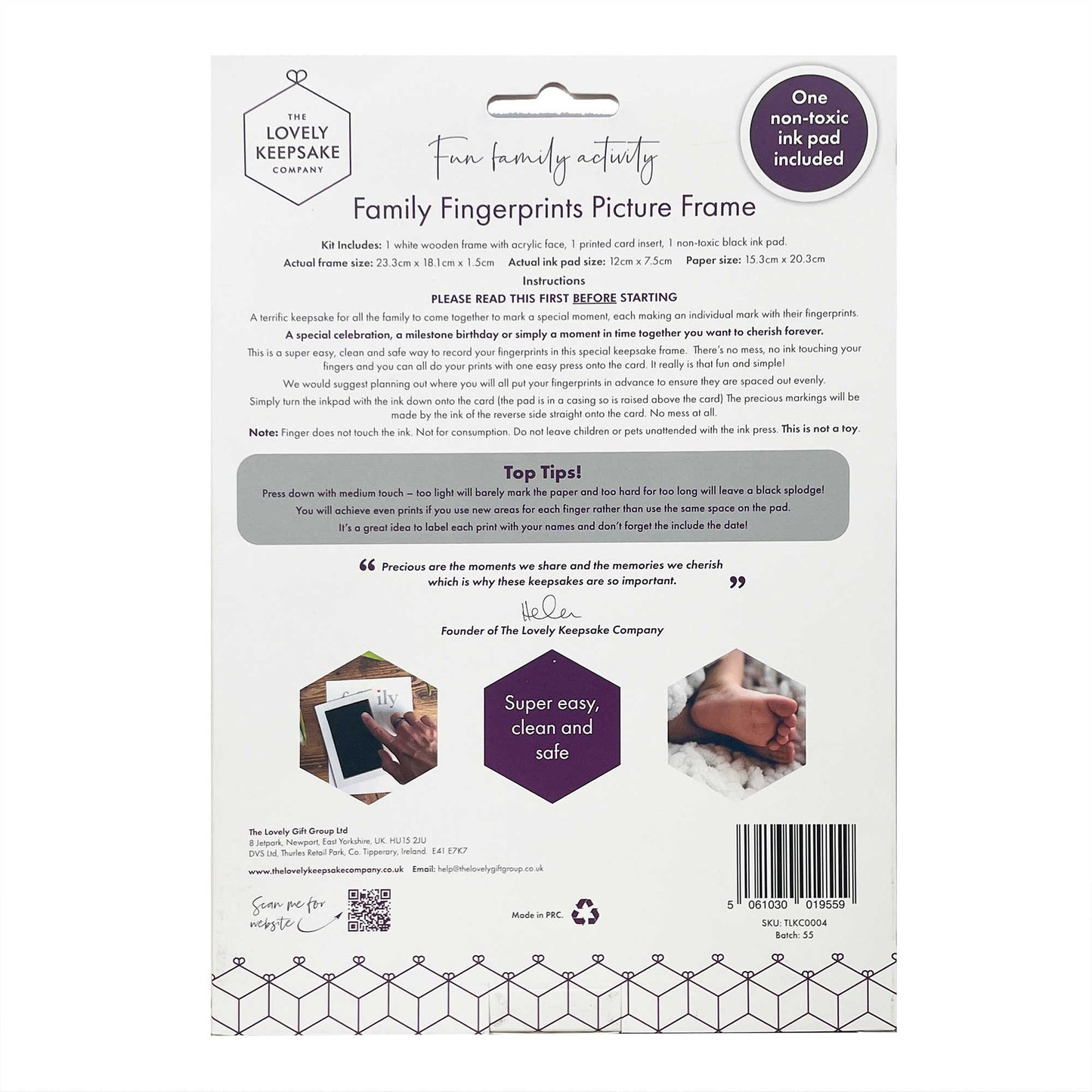 Family Fingerprints Picture Frame