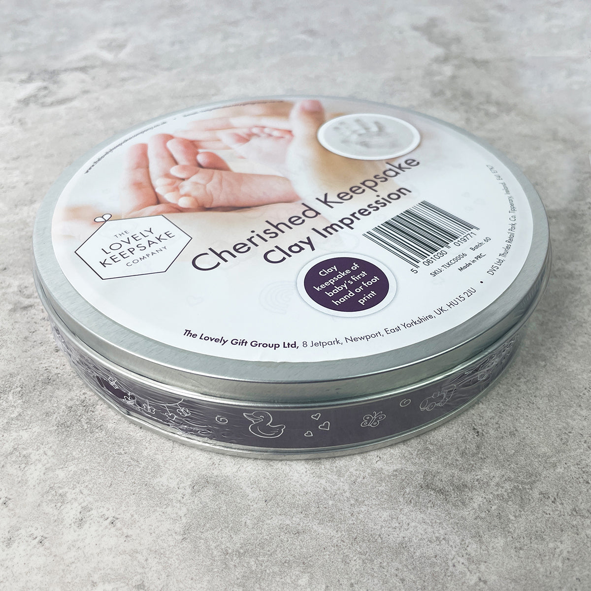 Baby Hand or Foot Print Clay Impression Tin