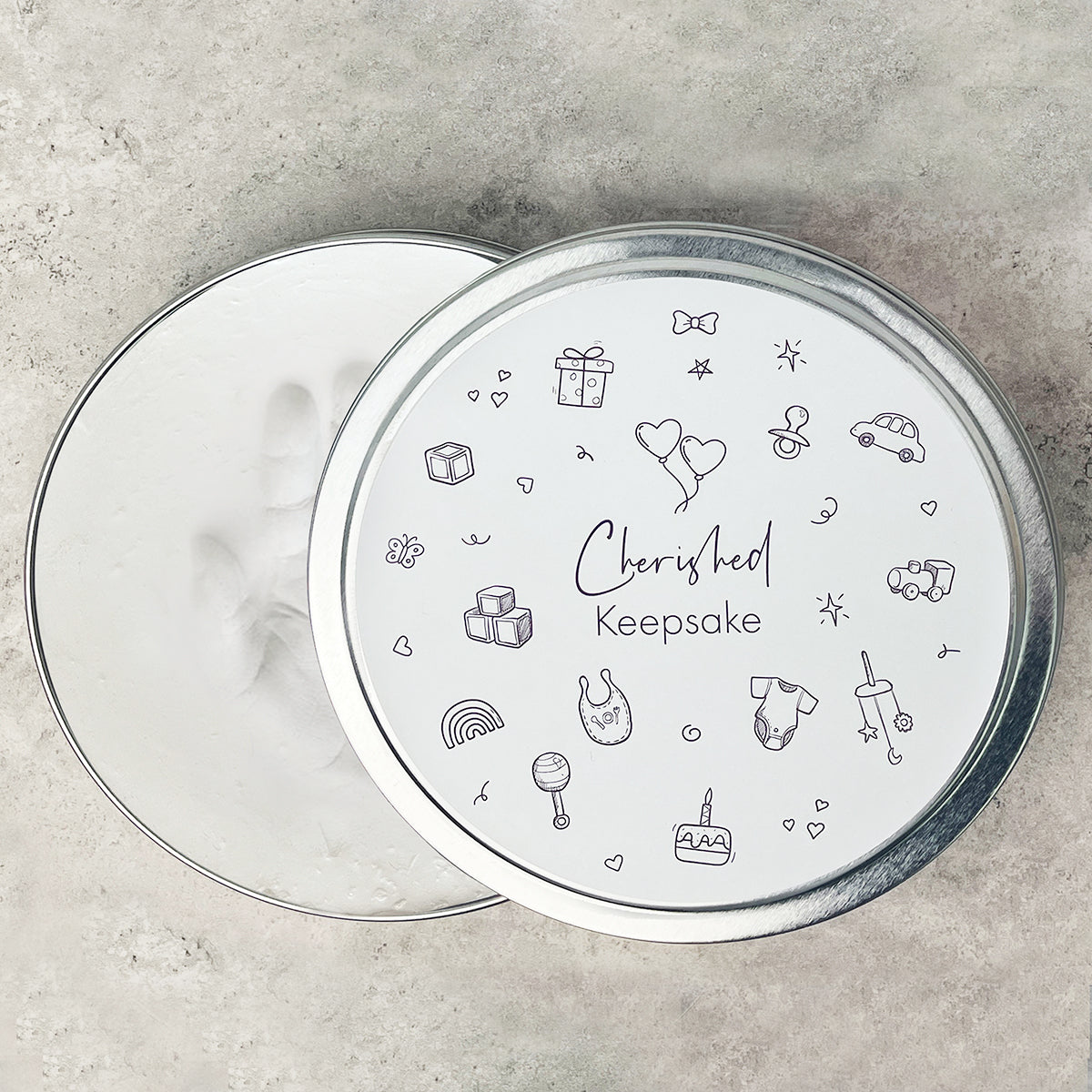 Baby Hand or Foot Print Clay Impression Tin