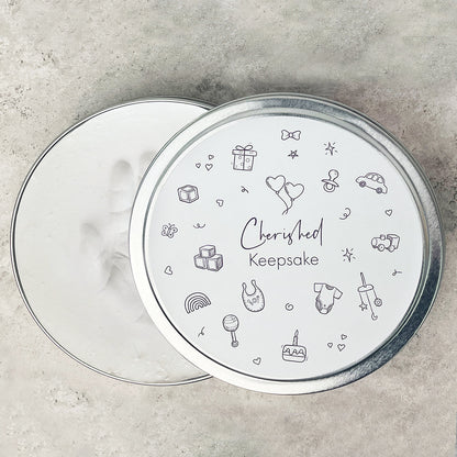 Baby Hand or Foot Print Clay Impression Tin