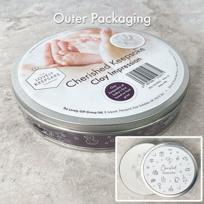 Baby Hand or Foot Print Clay Impression Tin