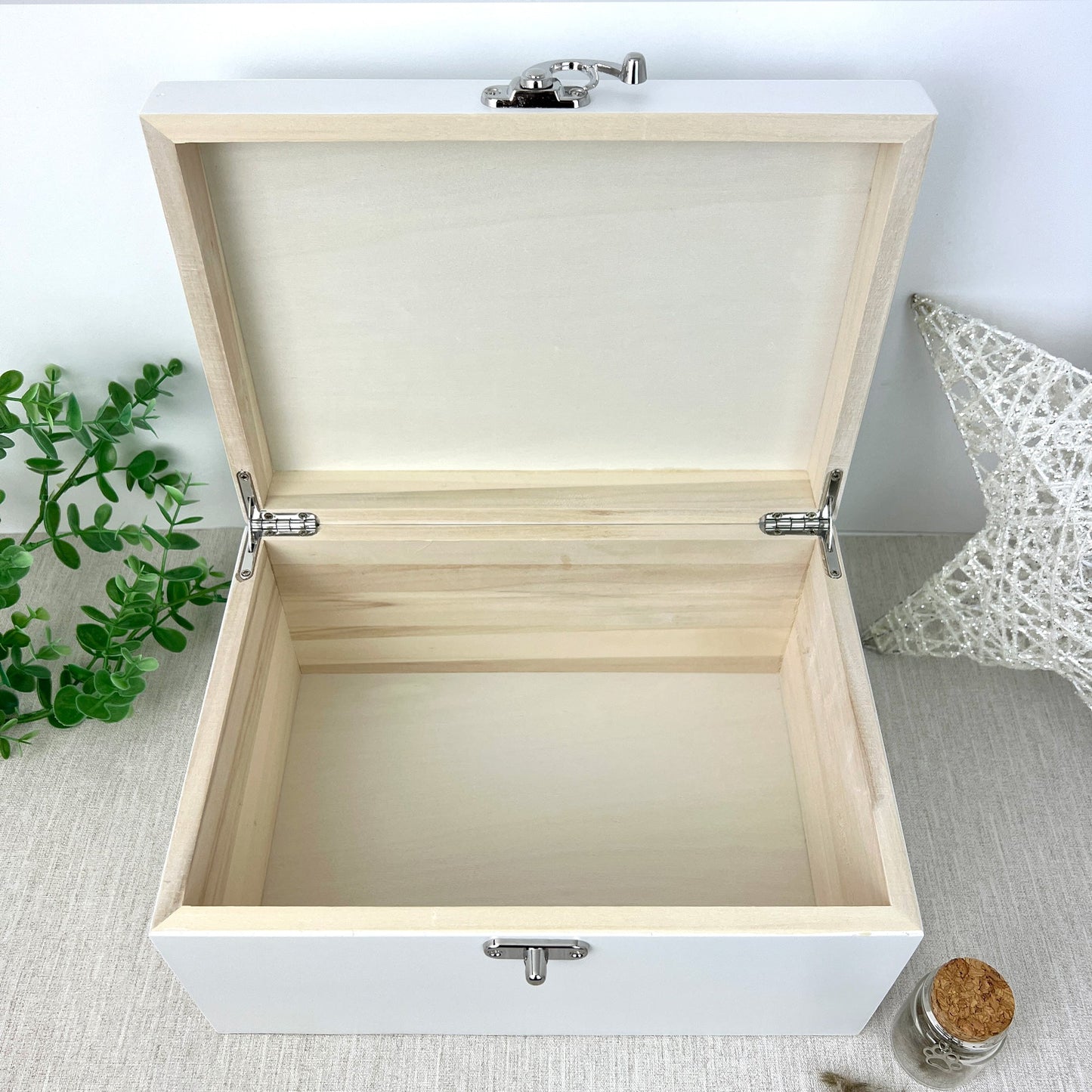 Personalised White Wooden Sketch Pet Memorial Keepsake Box - 3 Sizes