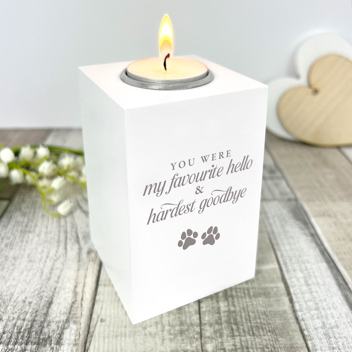 Hardest Goodbye White Tea Light Holder - Carton of 12