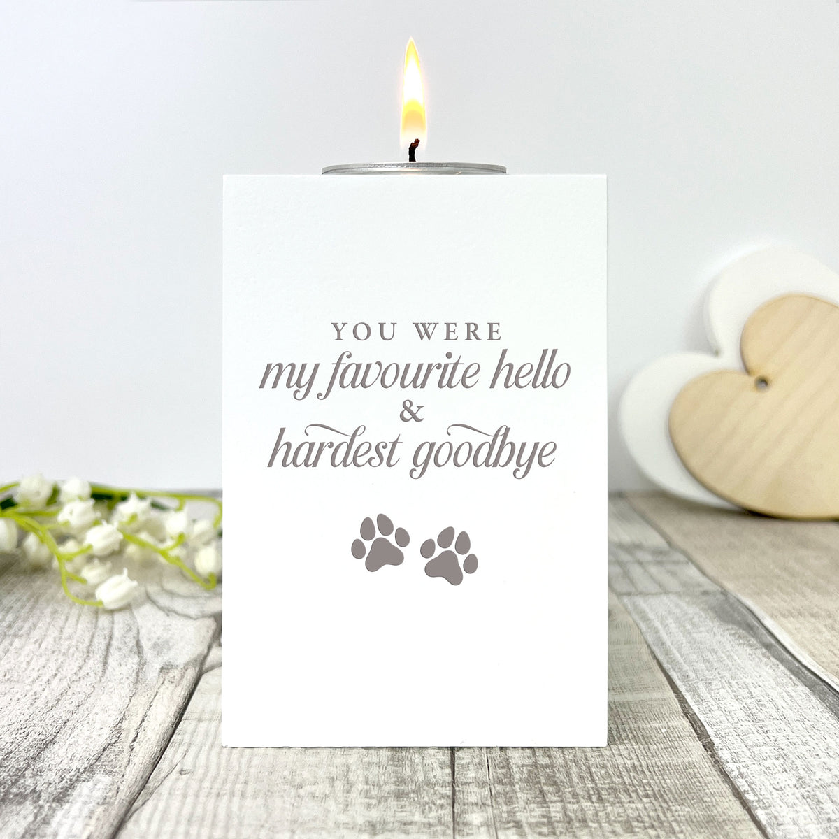 Hardest Goodbye White Tea Light Holder - Carton of 12