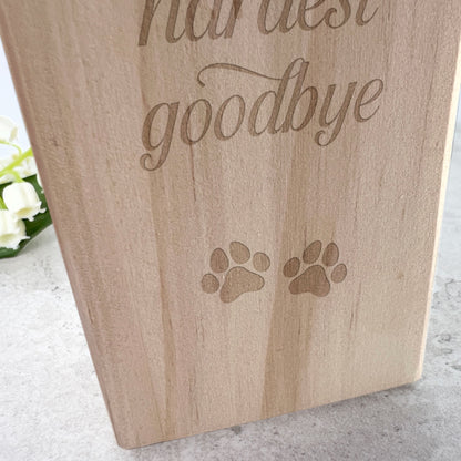 Hardest Goodbye Wooden Tea Light Holder - Carton of 12