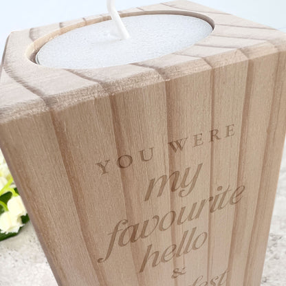 Hardest Goodbye Wooden Tea Light Holder - Carton of 12