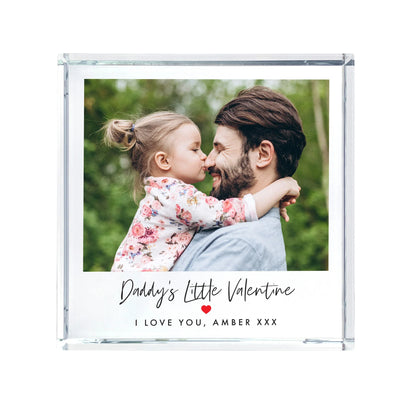 Personalised Little Valentine's Photo Red Heart Photo Crystal Token