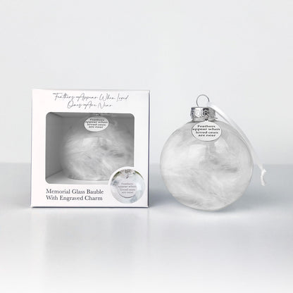 Memorial Glass Bauble With Engraved Charm