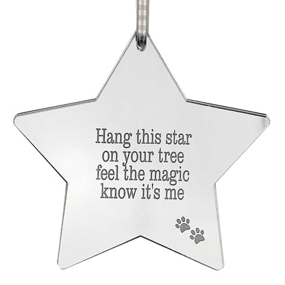 Pet Memorial Mirrored Star Christmas Decoration